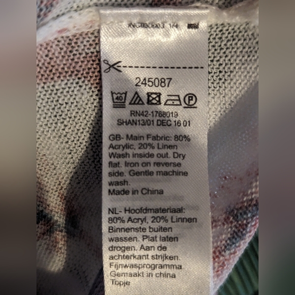 Monsoon Linen Blend Top T-shirt Soft White Baby Pink Size L - Picture 3 of 7